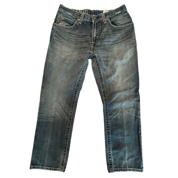 ARIAT Jeans M2 Mens Relaxed Legacy Bootcut TAG SZ 32X30 Blue 10015881 distressed - Picture 1 of 14